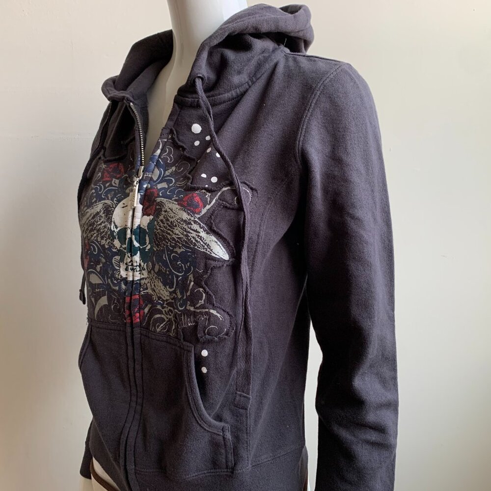 Billabong black skull print hoodie sweater - Picture 5 of 8